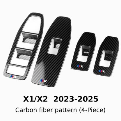 Asign Carbon Fiber Film & Stainless Steel Window Switch Frame Covers for BMW 3, 4, 5, 6, 7 Series, X1,X2, X3, X5 – 4PCS Interior Upgrade