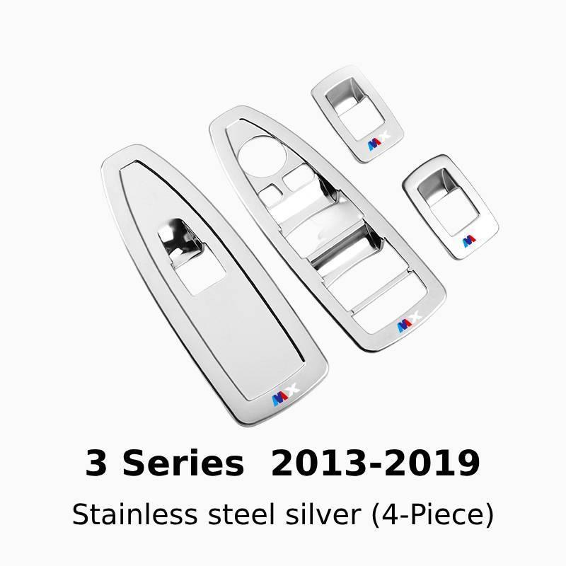 Asign Carbon Fiber & Stainless Steel Window Switch Frame Covers for BMW 1-7 Series, X1-X5 – 4PCS Interior Upgrade