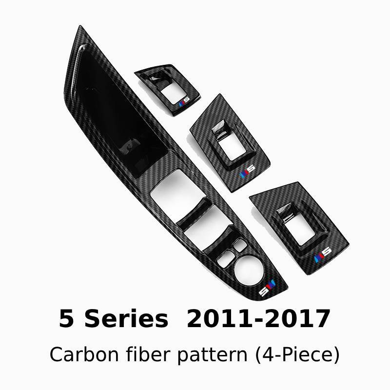 Asign Carbon Fiber & Stainless Steel Window Switch Frame Covers for BMW 1-7 Series, X1-X5 – 4PCS Interior Upgrade
