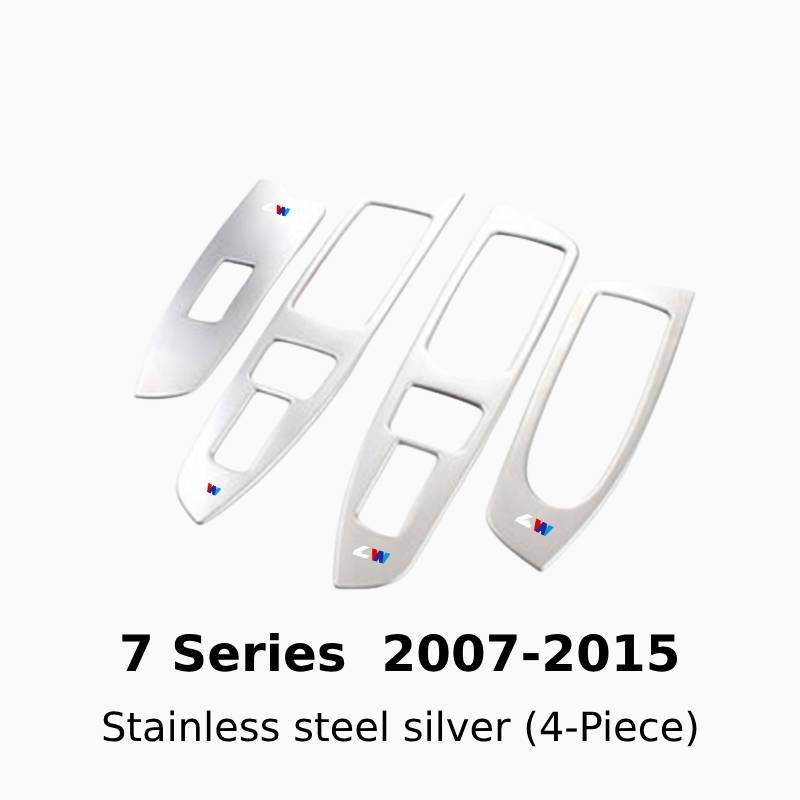 Asign Carbon Fiber & Stainless Steel Window Switch Frame Covers for BMW 1-7 Series, X1-X5 – 4PCS Interior Upgrade