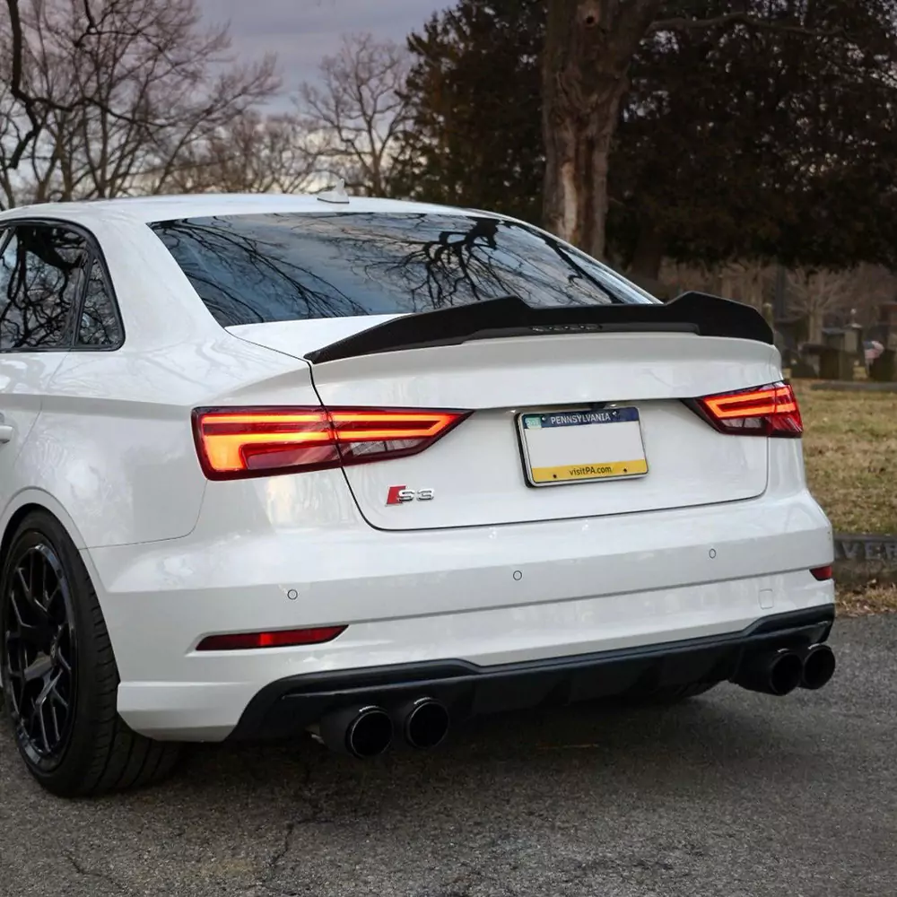 Audi PSM-Style Carbon Fiber Rear Spoiler for 2013-2021 A3/S3/RS3 & 2009-2021 A4/A5/A6