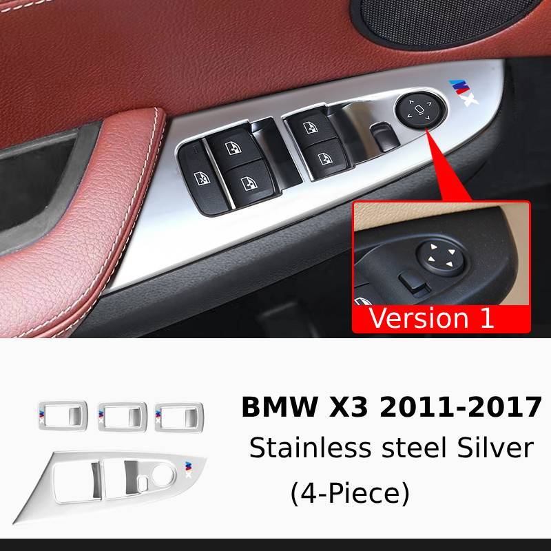 Asign Carbon Fiber & Stainless Steel Window Switch Frame Covers for BMW 1-7 Series, X1-X5 – 4PCS Interior Upgrade