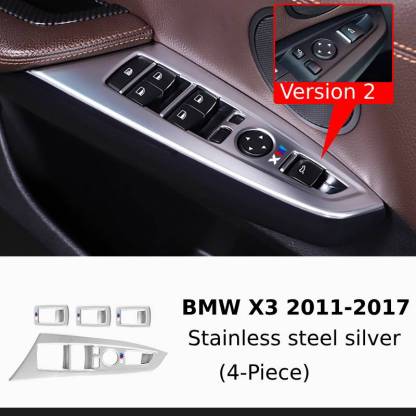 Asign Carbon Fiber & Stainless Steel Window Switch Frame Covers for BMW 1-7 Series, X1-X5 – 4PCS Interior Upgrade