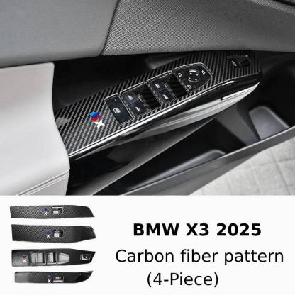 Asign Carbon Fiber & Stainless Steel Window Switch Frame Covers for BMW 1-7 Series, X1-X5 – 4PCS Interior Upgrade