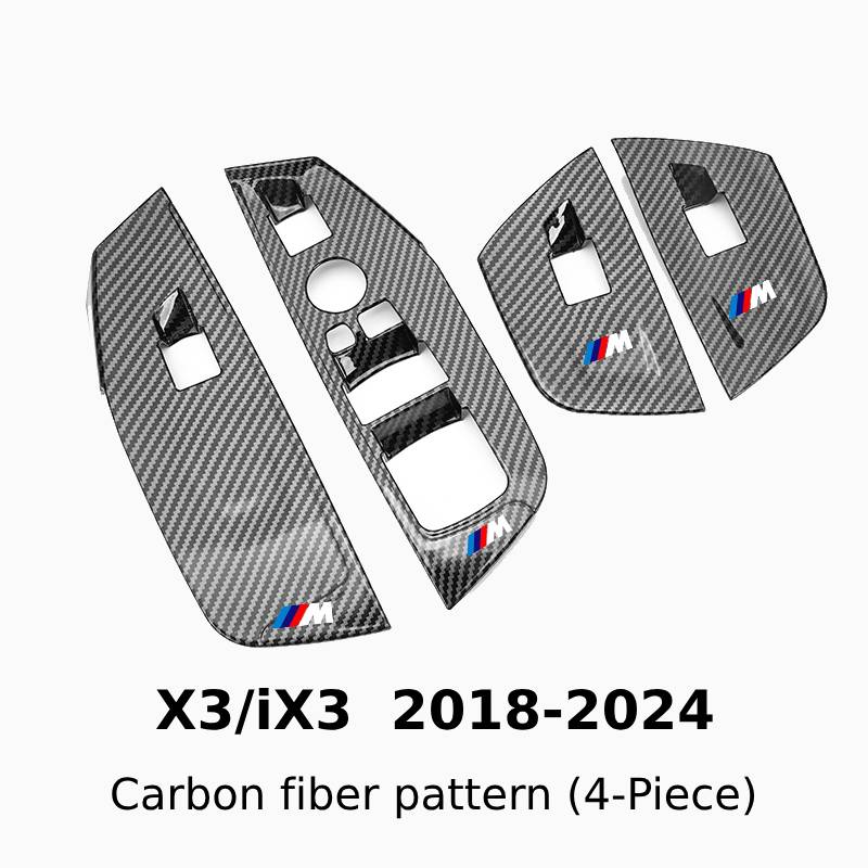 Asign Carbon Fiber & Stainless Steel Window Switch Frame Covers for BMW 1-7 Series, X1-X5 – 4PCS Interior Upgrade