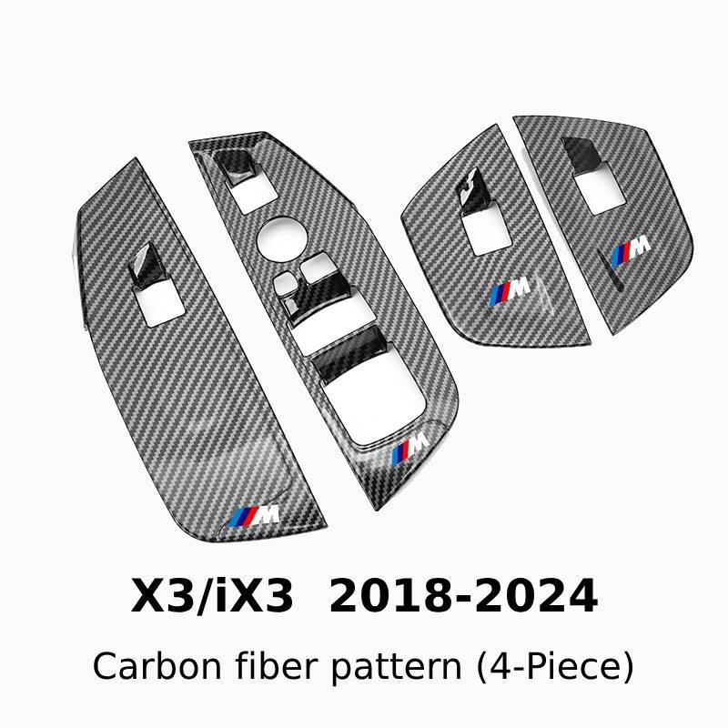 Asign Carbon Fiber & Stainless Steel Window Switch Frame Covers for BMW 1-7 Series, X1-X5 – 4PCS Interior Upgrade