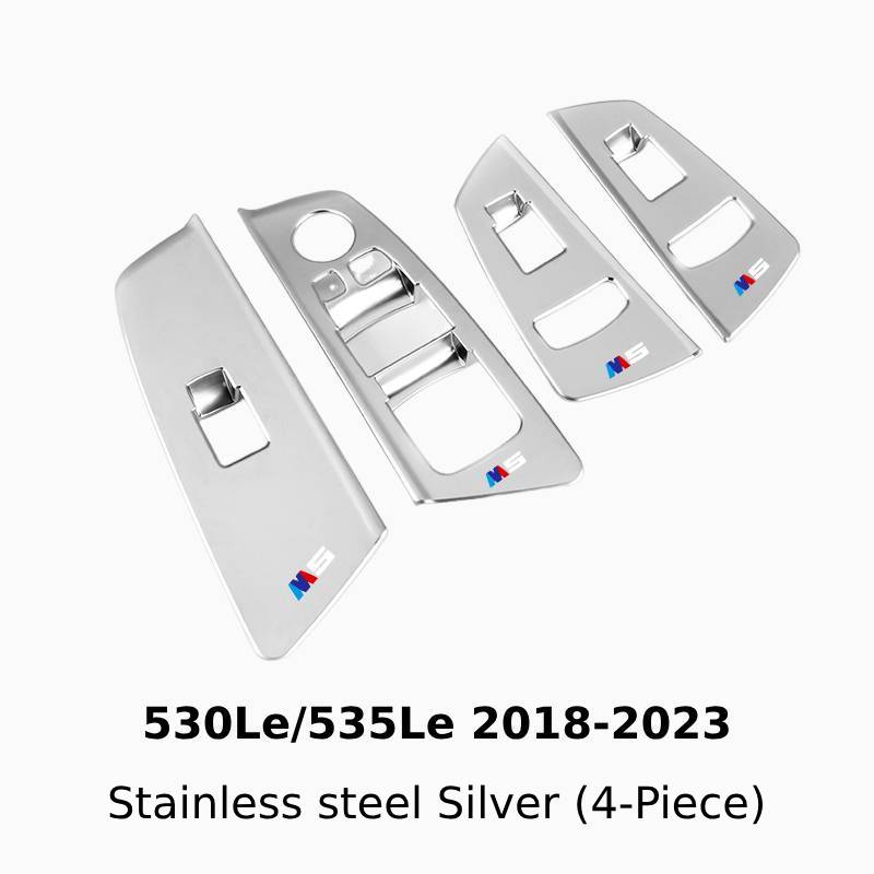 Asign Carbon Fiber & Stainless Steel Window Switch Frame Covers for BMW 1-7 Series, X1-X5 – 4PCS Interior Upgrade