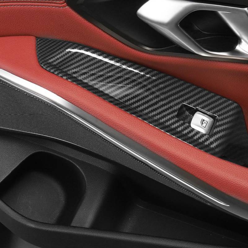Asign Carbon Fiber Film & Stainless Steel Window Switch Frame Covers for BMW 1-7 Series, X1-X5 – 4PCS Interior Upgrade