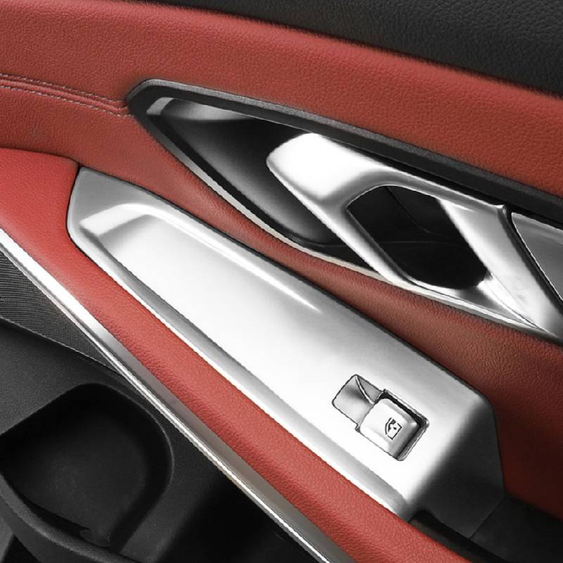 Asign Carbon Fiber Film & Stainless Steel Window Switch Frame Covers for BMW 1-7 Series, X1-X5 – 4PCS Interior Upgrade