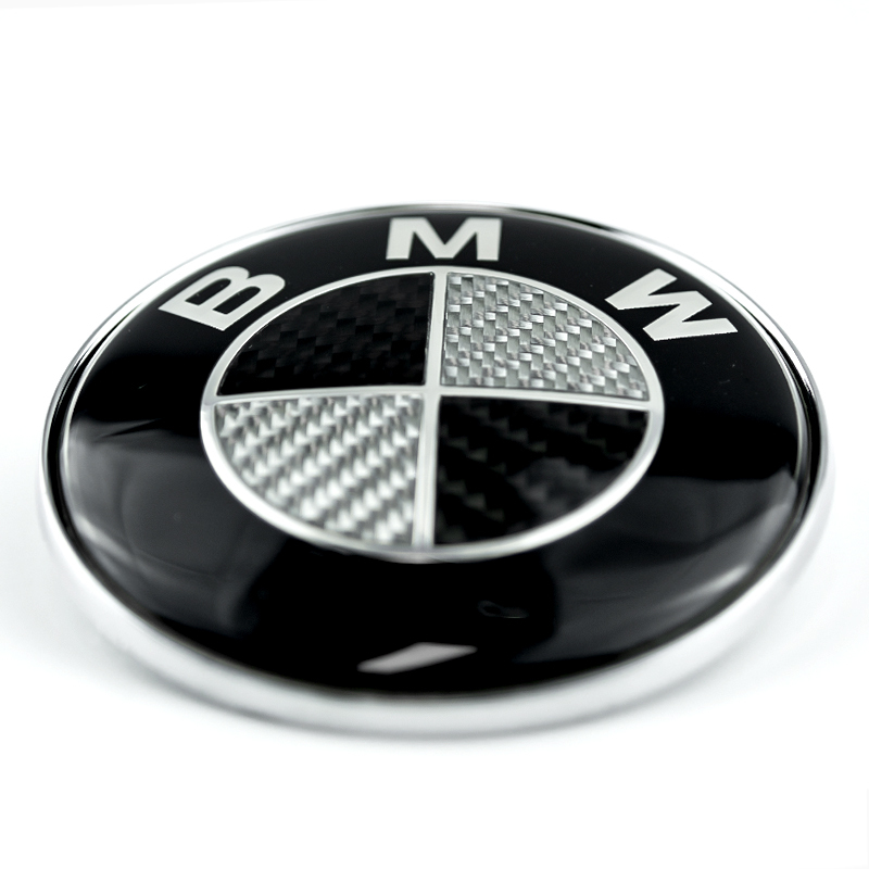 Asign BMW Car Emblem Front and Rear Modified 3D Black and White Carbon Fiber Hood Badge