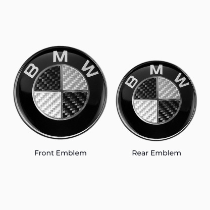 Asign BMW Car Emblem Front and Rear Modified 3D Black and White Carbon Fiber Hood Badge