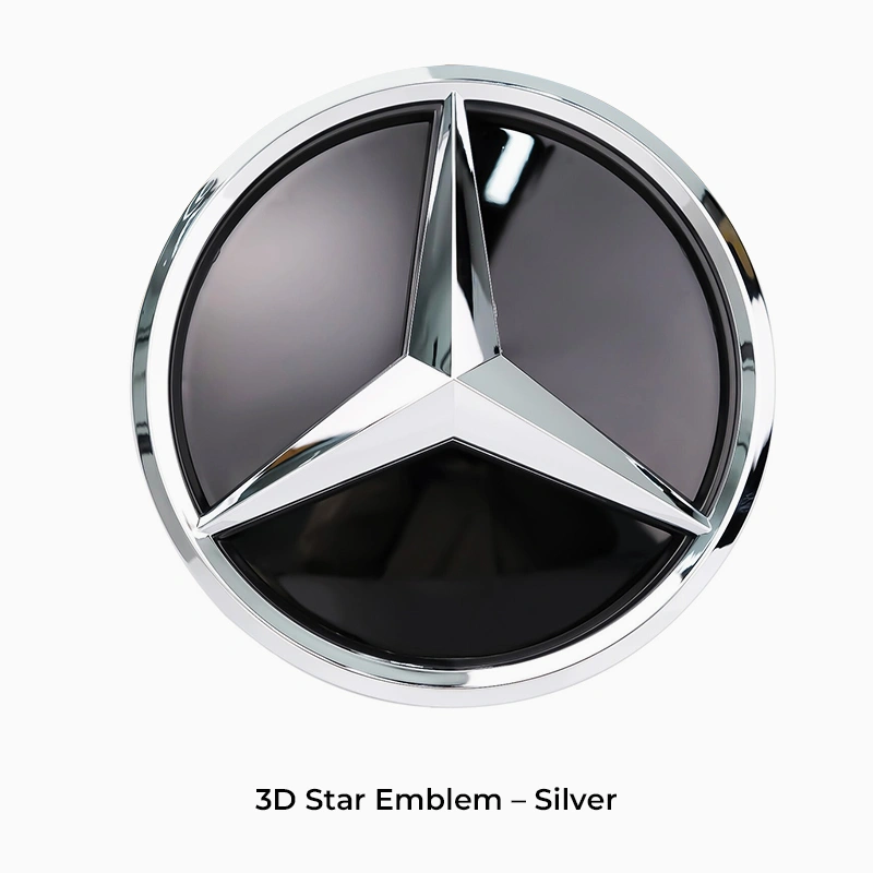 Asign Mirror Finish Front Grille Star Emblem for Mercedes-Benz – Flat / 3D Style