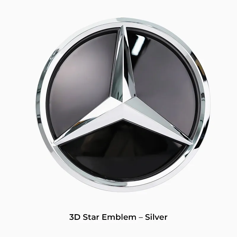 Asign Mirror Finish Front Grille Star Emblem for Mercedes-Benz – Flat / 3D Style