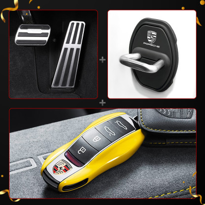 Porsche Detail & Function Kit: Performance Pedal Covers, ABS Key Fob Shell & Silicone Door Lock Covers
