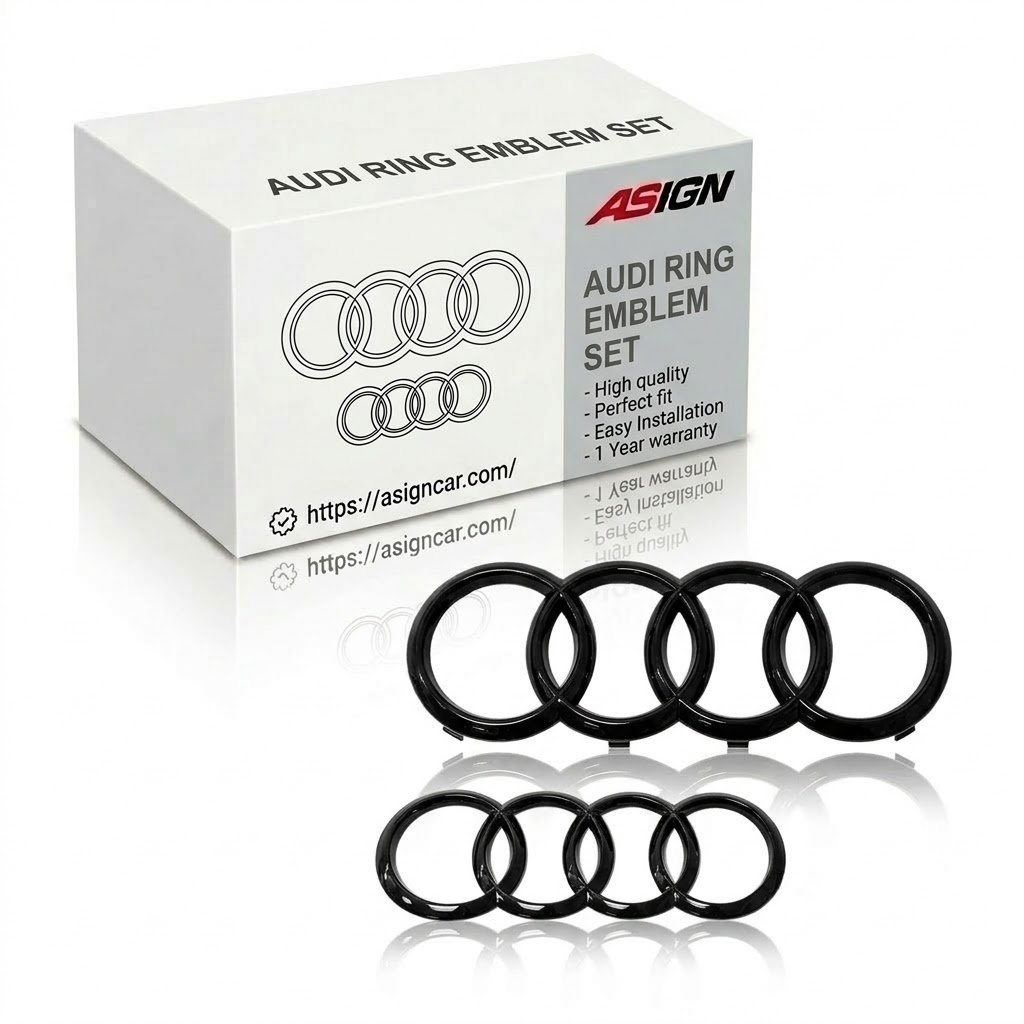 Asign Replacement Blackout Emblem For Audi (Replacement Version)