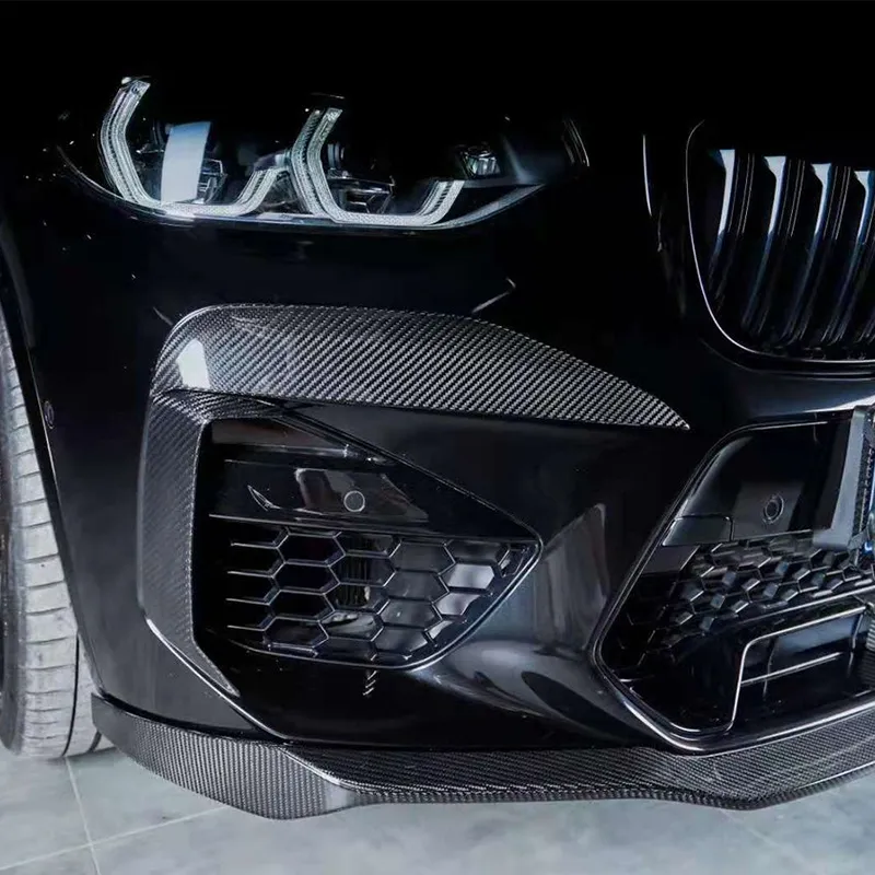 Asign Dry Carbon Fiber Front Bumper Upper Valences / Canards for BMW X3M F97 & X4M F98 (2019-2021 Pre-LCI)