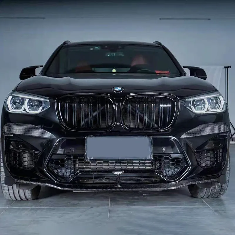 Asign Dry Carbon Fiber Front Bumper Upper Valences / Canards for BMW X3M F97 & X4M F98 (2019-2021 Pre-LCI)
