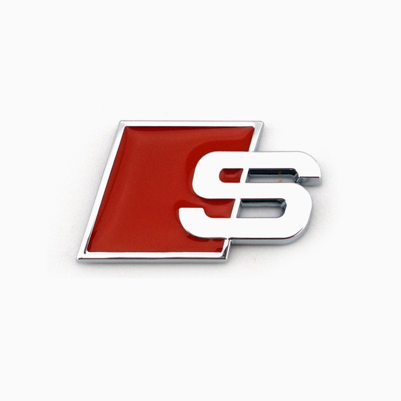 Asign Universal for Audi – S/RS Style "?" Emblem Sticker for Rear Trunk | Humorous Sport Badge