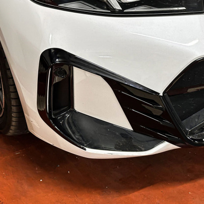 Asign Gloss Black/Carbon Fiber Pattern Front Bumper Canard Set For BMW 3 Series