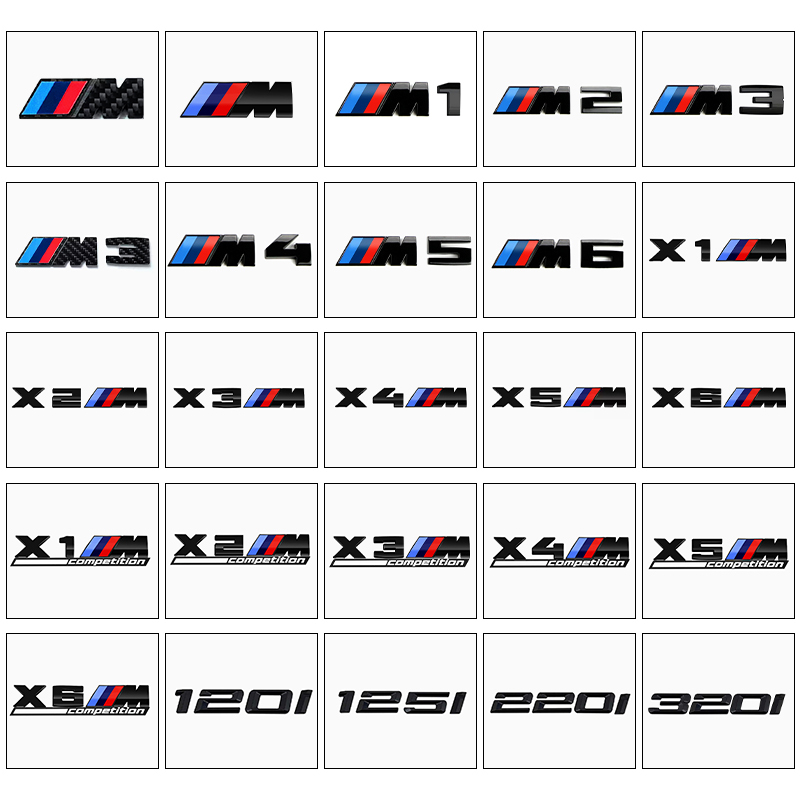Asign 3D Sport Badge Kit for BMW - ABS Black Chrome/Carbon Fiber