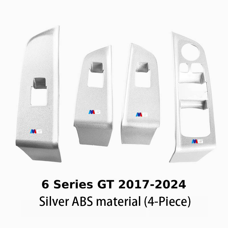 Asign Carbon Fiber Film & Stainless Steel Window Switch Frame Covers for BMW 3, 4, 5, 6, 7 Series, X1,X2, X3, X5 – 4PCS Interior Upgrade