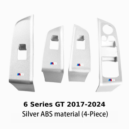 Asign Carbon Fiber Film & Stainless Steel Window Switch Frame Covers for BMW 3, 4, 5, 6, 7 Series, X1,X2, X3, X5 – 4PCS Interior Upgrade