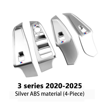 Asign Carbon Fiber Film & Stainless Steel Window Switch Frame Covers for BMW 3, 4, 5, 6, 7 Series, X1,X2, X3, X5 – 4PCS Interior Upgrade