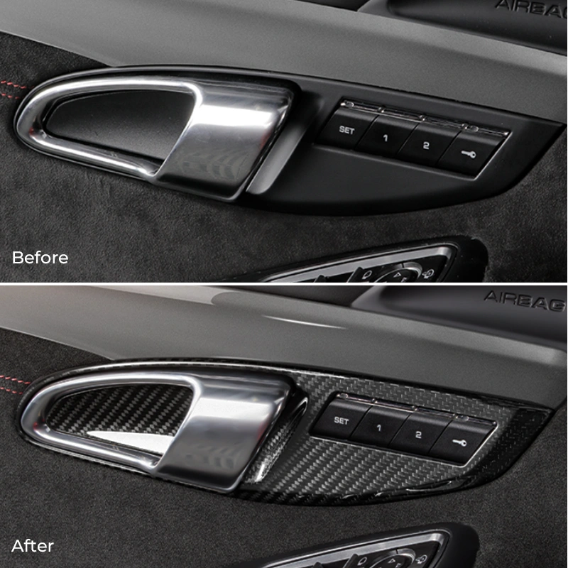 Asign Real Carbon Fiber Inner Door Handle Covers for Porsche 718 & 911