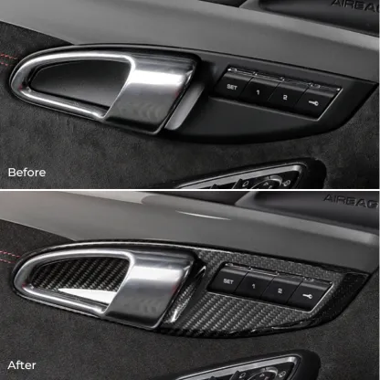 Asign Real Carbon Fiber Inner Door Handle Covers for Porsche 718 & 911