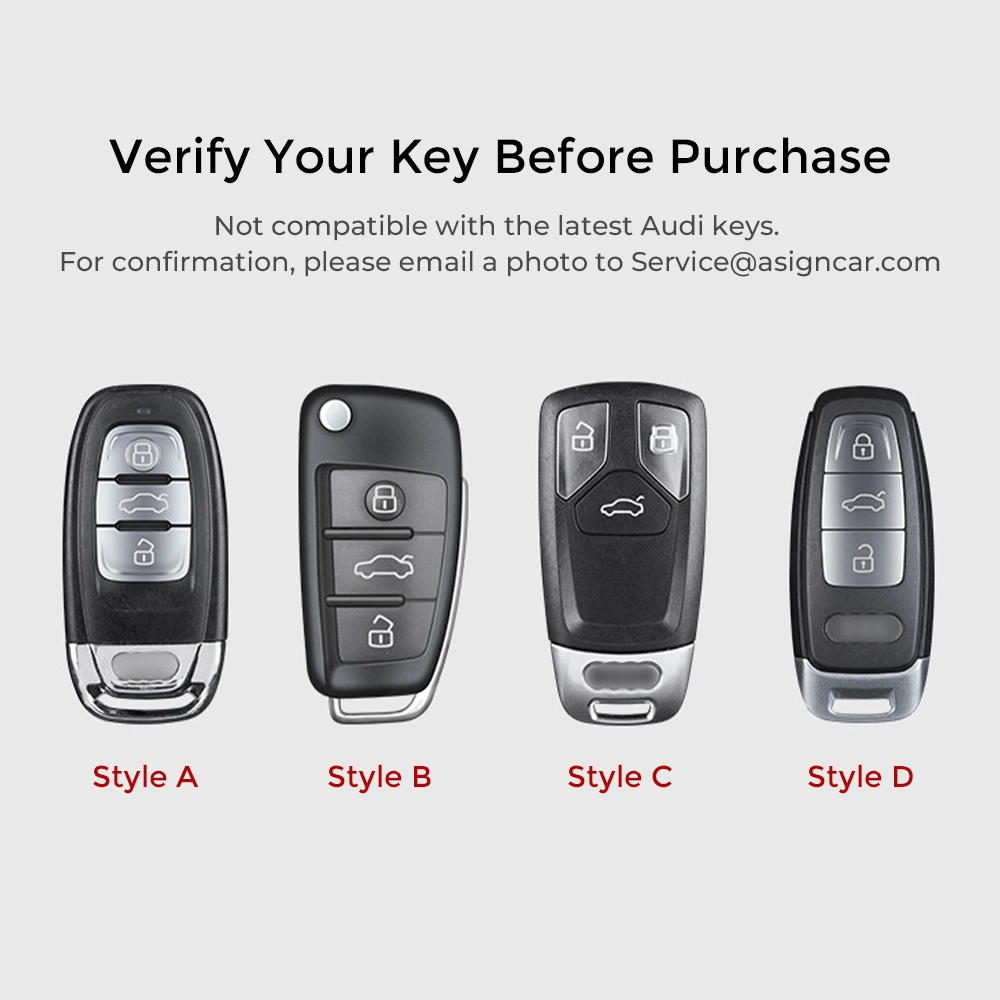 Asign Carbon Fiber Car Key Fob Cover Shell Case For Audi Keys