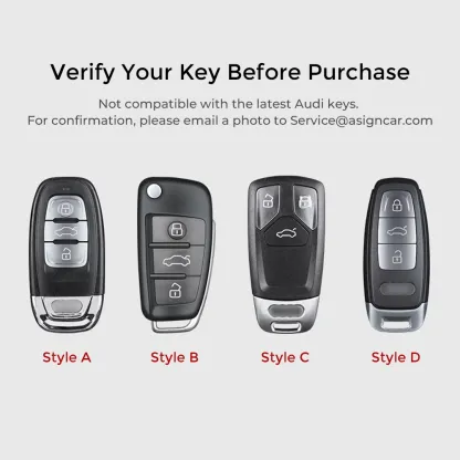 Asign Carbon Fiber Car Key Fob Cover Shell Case For Audi Keys