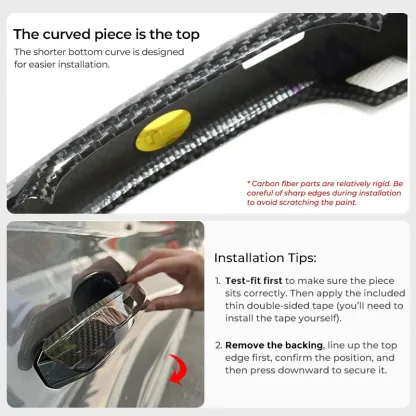 Asign Dry Carbon Fiber Door Handle Cover for Audi A6 / S6 / RS6 / Q8 / RSQ8