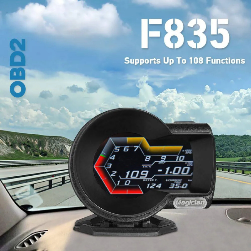 Asign OBD Multi-Function Gauge F835 Plus for Audi – Oil, Water Temp, Turbo RPM for Car Mods