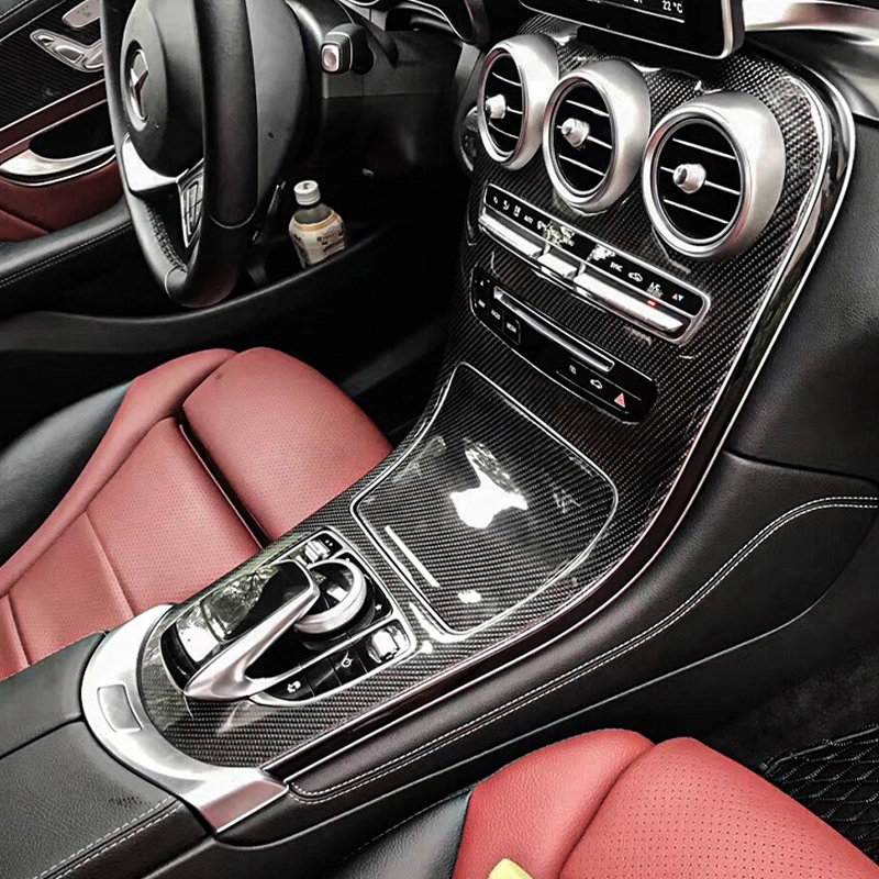 Asign Genuine Carbon Fiber Replacement Dashboard Console Trim for Mercedes-Benz C-Class W205 & AMG C43 C63 (2014-2021)