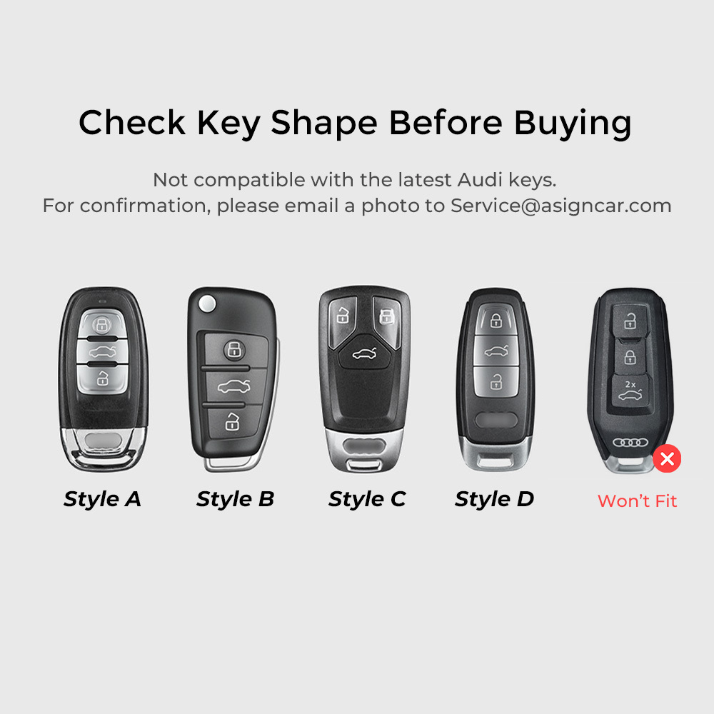 Asign Audi OEM-Style Precision Alloy Key Fob Protective Cover