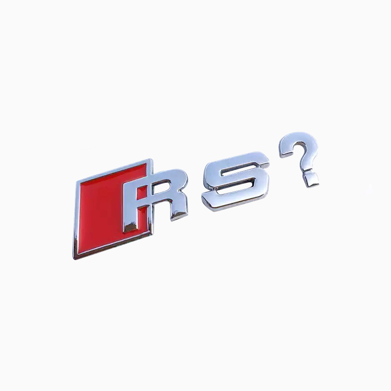 Asign Universal for Audi – S/RS Style "?" Emblem Sticker for Rear Trunk | Humorous Sport Badge