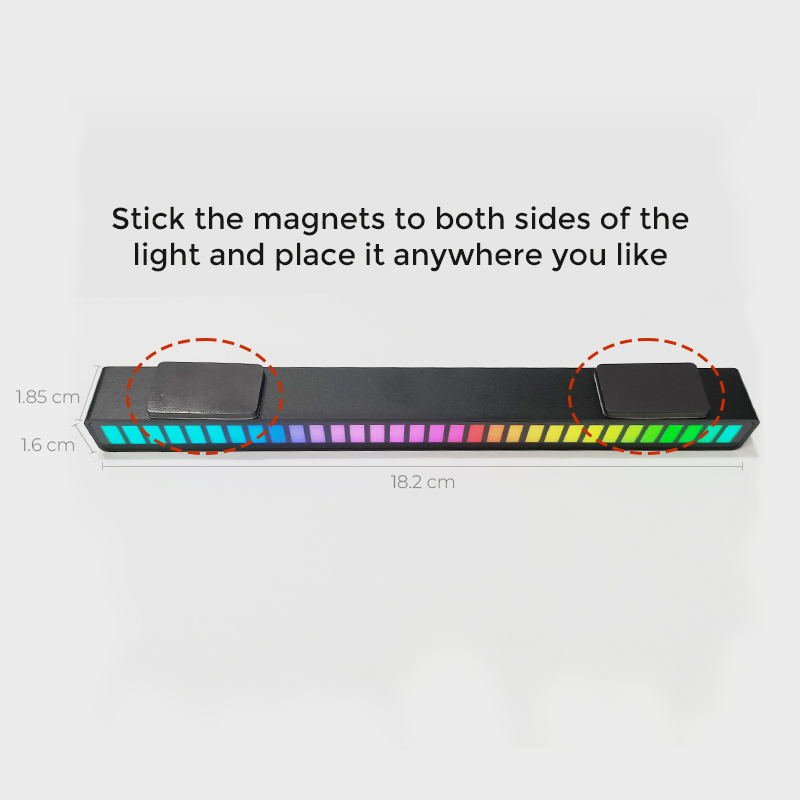 Asign RGB Magnetic Sound Activated Ambient Light Black White Plug In or Rechargeable