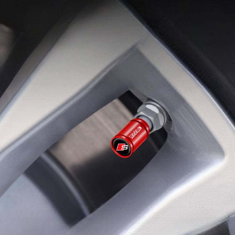 Asign Audi Tire Valve Cap Aluminum Alloy Silver/Black/Blue/Gold/Red Two Logo Styles