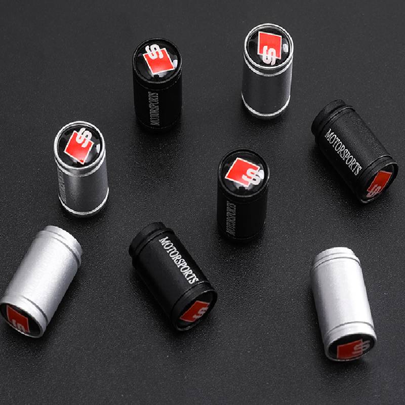 Asign Audi Tire Valve Cap Aluminum Alloy Silver/Black/Blue/Gold/Red Two Logo Styles