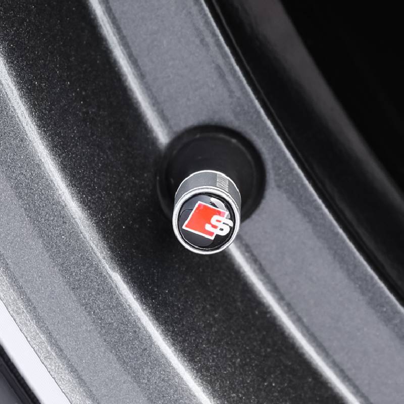 Asign Audi Tire Valve Cap Aluminum Alloy Silver/Black/Blue/Gold/Red Two Logo Styles