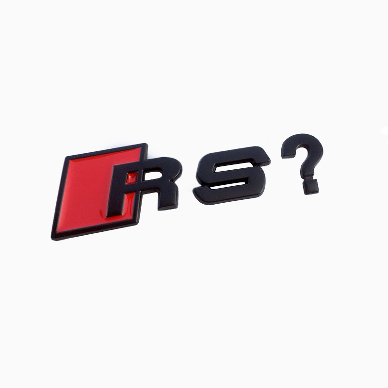 Asign Universal for Audi – S/RS Style "?" Emblem Sticker for Rear Trunk | Humorous Sport Badge