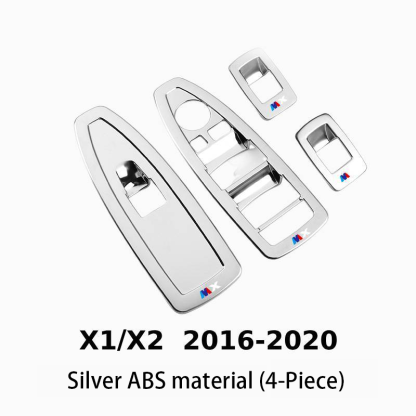 Asign Carbon Fiber Film & Stainless Steel Window Switch Frame Covers for BMW 3, 4, 5, 6, 7 Series, X1,X2, X3, X5 – 4PCS Interior Upgrade