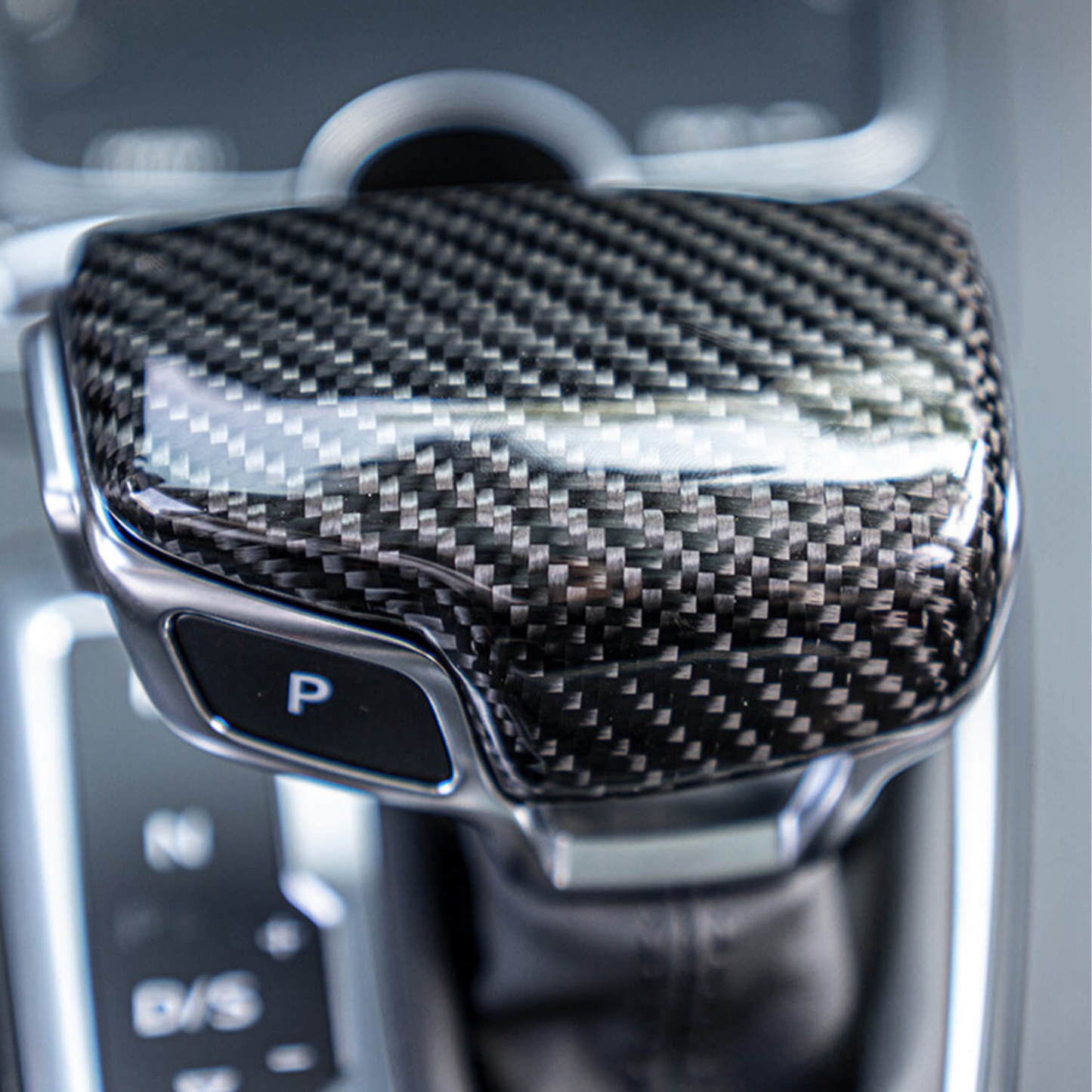 Asign Carbon Fiber Gear Knob Trim For B9.5 2020-2024 Audi A4/S4/A5/S5, Premium Quality, Easy Install