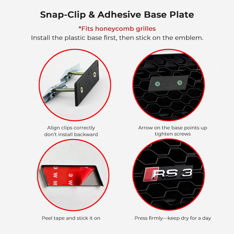 Asign Audi Grille Emblem - Fits Both Honeycomb & OEM Grilles