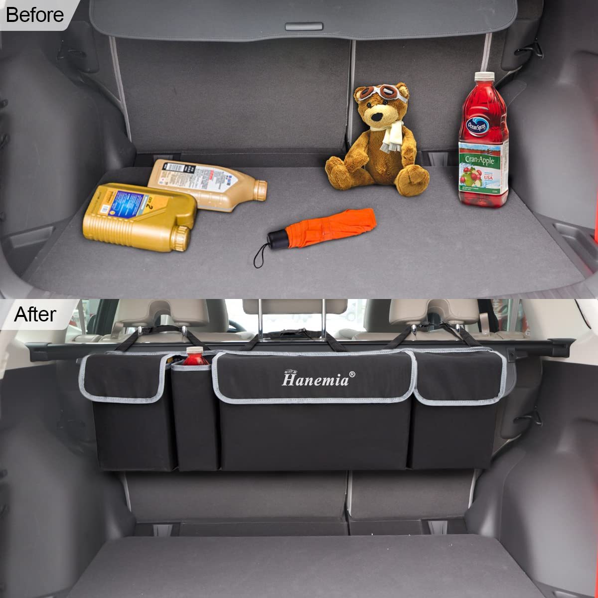 Asign Waterproof Collapsible Car Trunk & Backseat Organizer for SUV, Truck, MPV – 4-Pocket Cargo Storage Bag