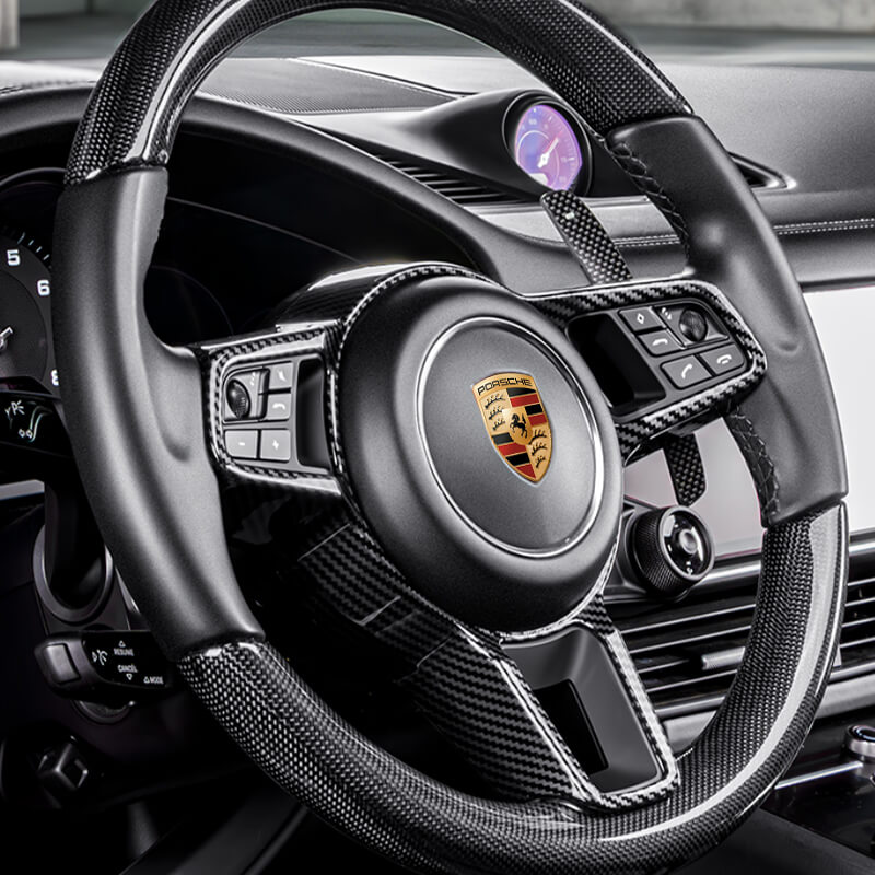 Asign Carbon Fiber Look Steering Wheel Trim For Porsche
