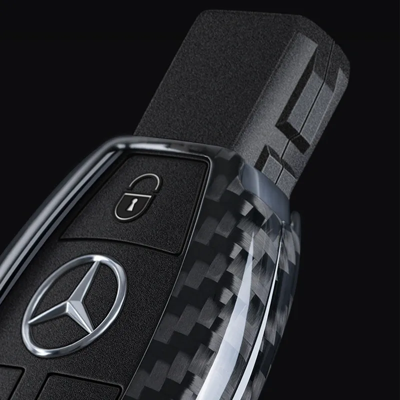 Asign Carbon Fiber Car Key Fob Cover Shell Case For Mercedes-Benz Keys