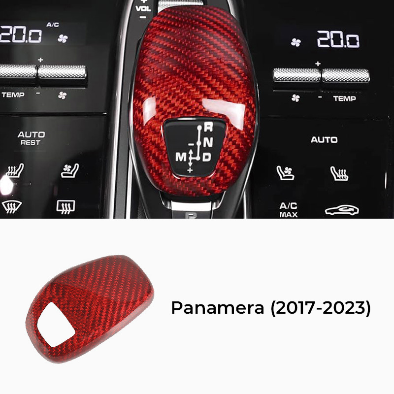 Asign Carbon Fiber Gear Shift Knob Cover for Porsche Macan/Cayenne/Panamera/911/718/Boxster/Cayman
