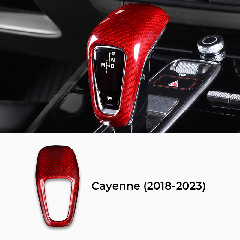 Asign Carbon Fiber Gear Shift Knob Cover for Porsche Macan/Cayenne/Panamera/911/718/Boxster/Cayman