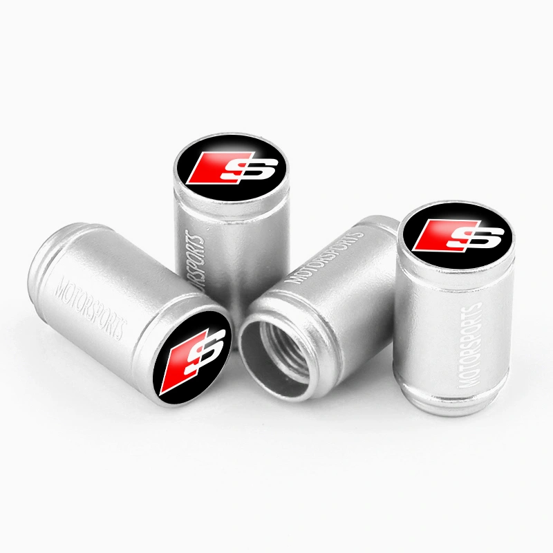 Asign Audi Tire Valve Cap Aluminum Alloy Silver/Black/Blue/Gold/Red Two Logo Styles